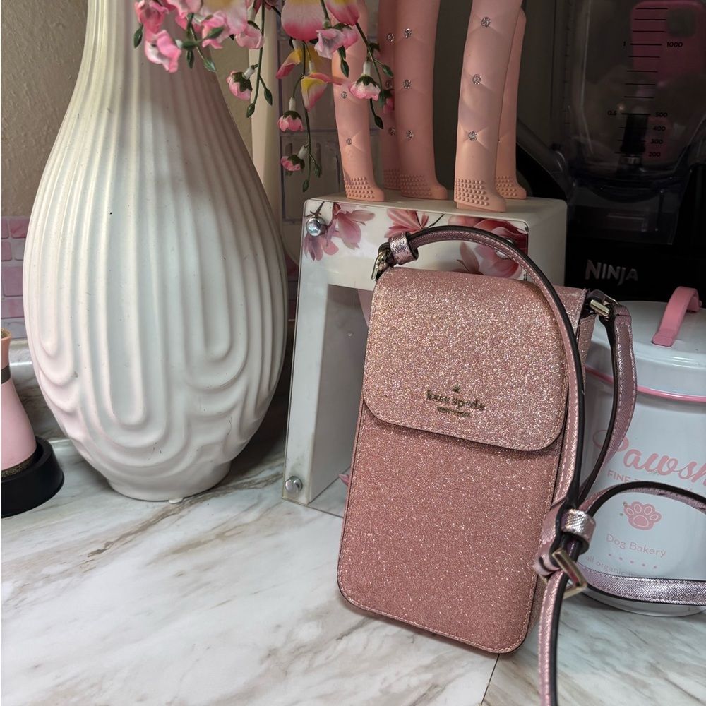 Kate Spade Rose Gold Glitter Crossbody Bag